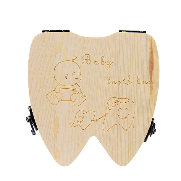 Baby Lanugo Collection Souvenir Box B 12.5x11.5x3cm Cost-effective and Good Quality Kids Save Milk Teeth Wood Storage Box Yevison Tooth Box Organizer for Baby 